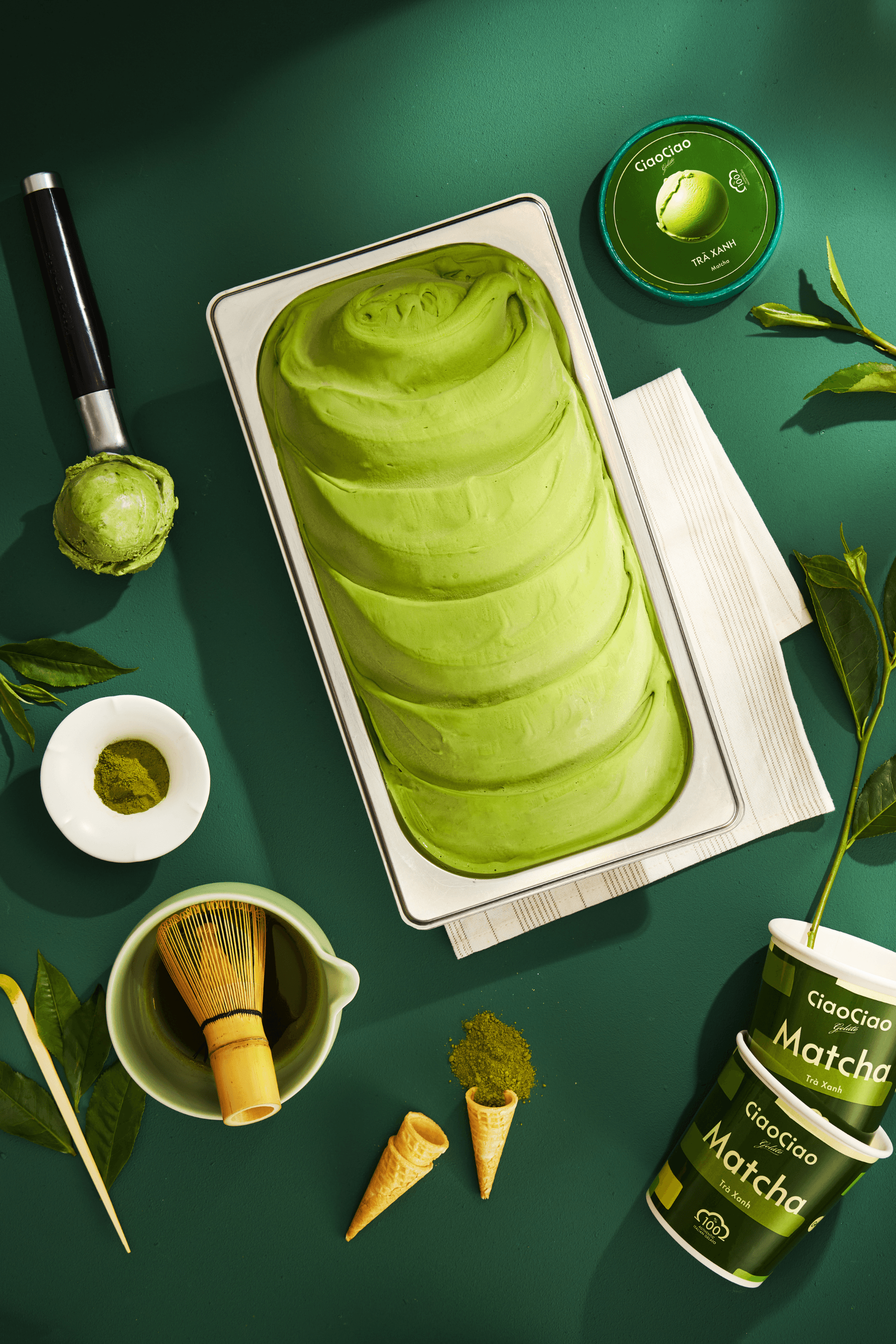 MATCHA GELATO PHOTOGRAPHY TOPSHOT
